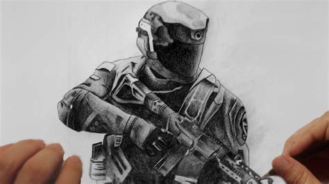 Warfighter Speed Drawing How To Draw Call Of Duty Infinite