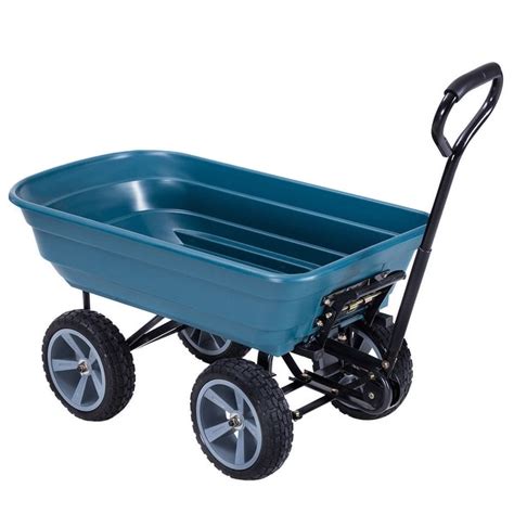 Shop Gymax Heavy Duty Garden Dump Cart Dumper Wagon Carrier Wheel