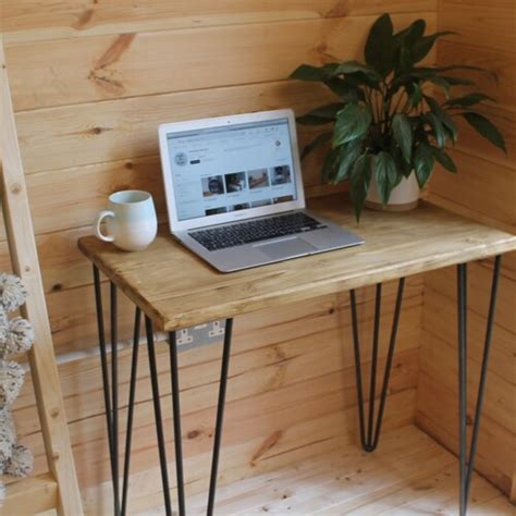 Rustic Industrial Plank Desk With Metal Hairpin Legs Chunky Etsy Uk