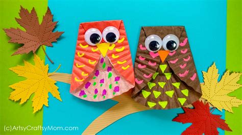 Paper Owl Craft Cupcake Liner Owl Craft Fall Craft For Kids Craftrating