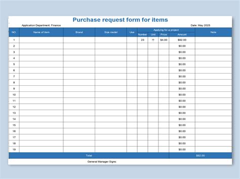 Excel Of Purchase Request Form For Itemsxlsx Wps Free Templates