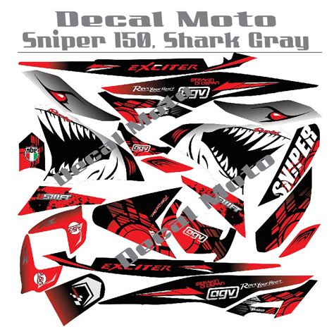 Decals Sticker Motorcycle Decals For Yamaha Sniper 150 Shark Red