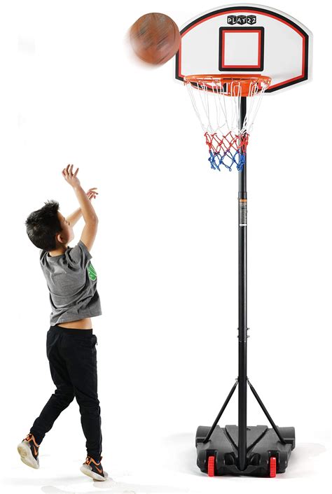Play22 Kids Adjustable Basketball Hoop Height 5 7 Ft Portable
