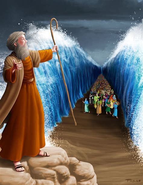 Moses And The Sea By Designed On Deviantart Bible