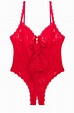 Hanky Panky Racy Signature Lace Open Teddy in Red | REVOLVE