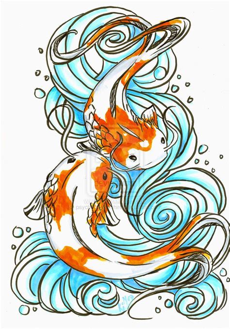 Koi By Psychotic Cheshire On Deviantart Koi Art Fish Drawings Fish Art
