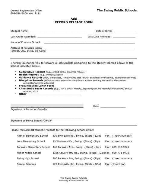 Record Release Form In Word And Pdf Formats