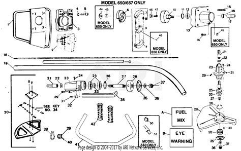 Poulan 650 Gas Trimmer Parts Diagram For Drive Shaft And Cutting Head