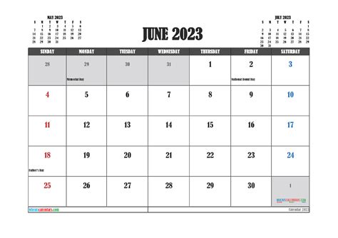 Free Editable June 2023 Calendar 3 Month Calendar In 2021 Calendar