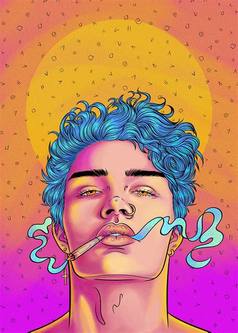 Stoner Boy Poster By Meowgress Displate Vibes Art Psychedelic