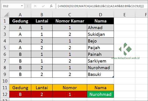 Cara Lookup Banyak Kriteria Menggunakan Rumus Index Dan Match Excel