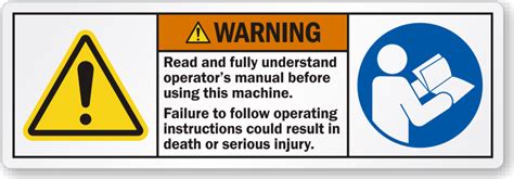 Read Operators Manual Before Using This Machine Label Sku Lb 2364