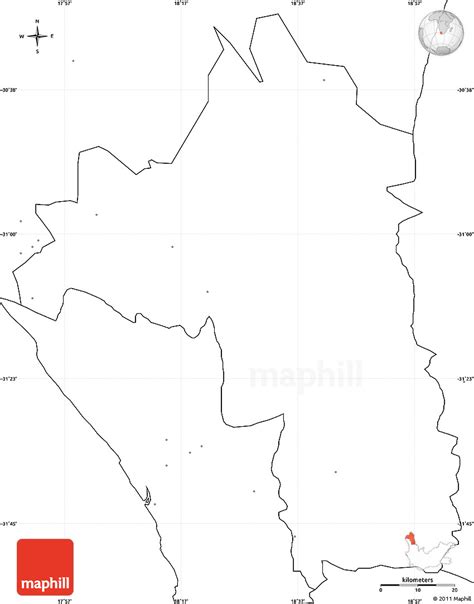 Free blank simple map of africa, no labels. Blank Simple Map of VANRHYNSDORP, no labels