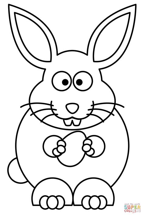Easter Rabbit With Egg Coloring Page Free Printable Coloring Pages