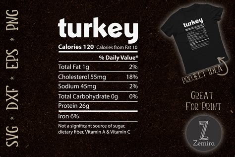 Turkey Nutrition Facts Thanksgiving By Zemira TheHungryJPEG