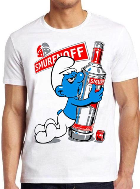 Smurfnoff Vodka T Shirt Joke Slogan Funny Parody Cool T Tee Etsy