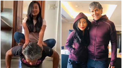 Milind Soman Does Push Ups With Ankita Konwar On His Back Says ‘dont