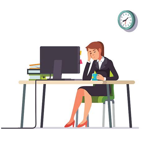 390 Cartoon Of Woman Asleep At Desk Stock Illustrations Royalty Free Vector Graphics And Clip