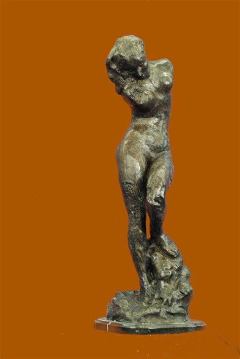Handcrafted Detailed Female Torso By French Artist Rodin Bronze