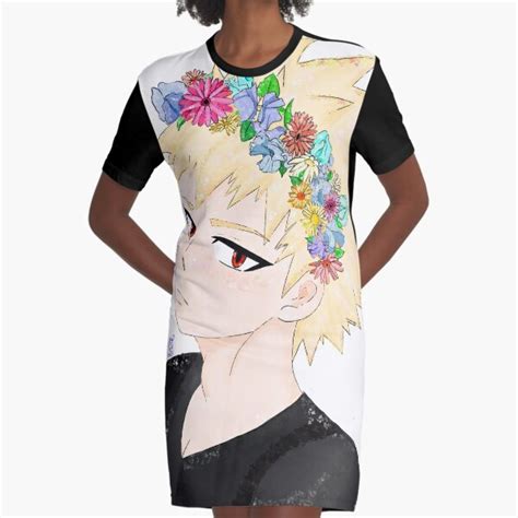 Flower Crown Bakugou Katsuki Graphic T Shirt Dress For Sale By