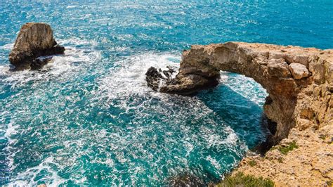 3840x2160 Ayia Napa Cliff Coast Cyprus Erosion Landscape