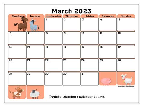 March 2023 Printable Calendar 47ss Michel Zbinden Uk Riset