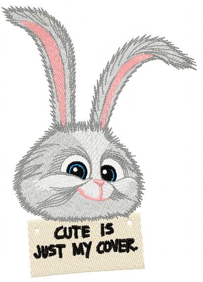 Cute Is Just My Cover Embroidery Design 2
