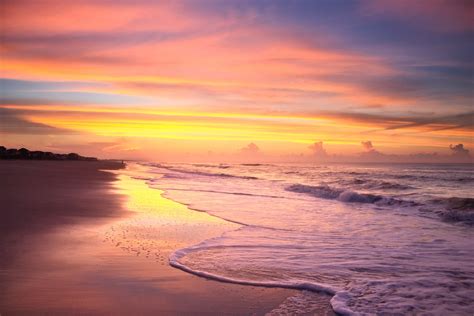 Sunrise On The Beach In The Summer Time At Ocean Isle Beach K Wallpaper HD Nature Wallpapers K