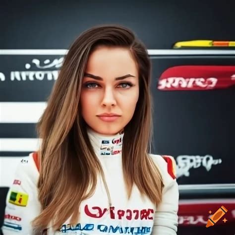 Formula One Girl In Grand Prix Background On Craiyon