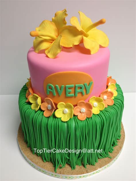 Top Tier Cake Designs Chico Ca Luau Birthday Cakes Hawaiian