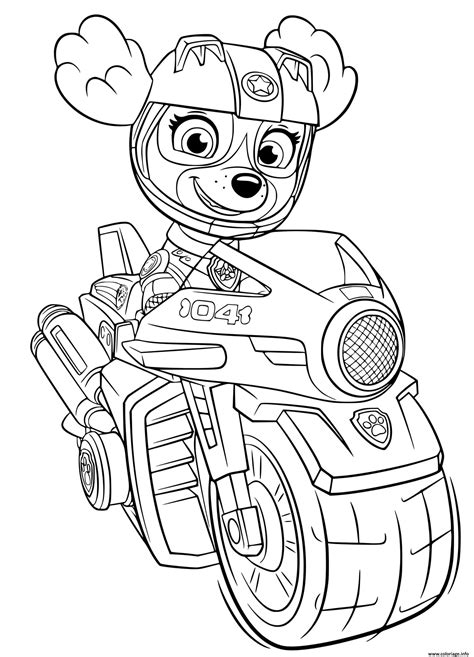 Coloriage Stella Moto Rapide Sky Moto Pups Dessin Pat Patrouille à Imprimer