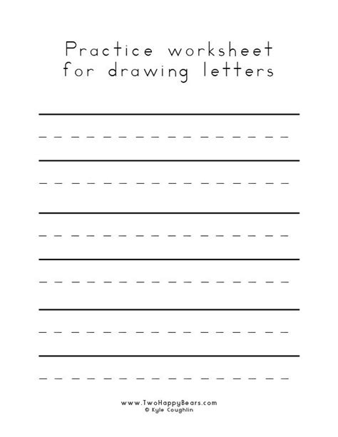 Blank Worksheet To Practice Drawing Letters In Free Printable Pdf
