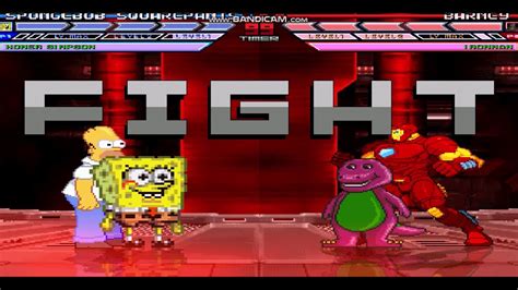 Barney And Iron Man Vs Spongebob And Homer Simpson Mugen 2020 Fight