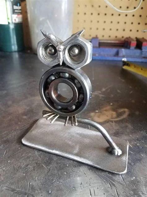 Scrap Metal Owl Medium Metalartwelded Recycled Metal Art Scrap