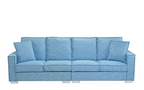 Extra Large Modern Living Room Linen Fabric Sofa 4 Seat