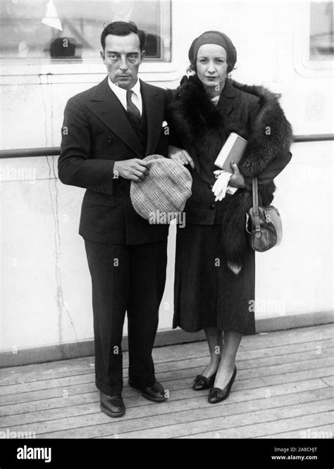 Buster Keaton And His First Wife Natalie Talmadge Candid On Board Ship