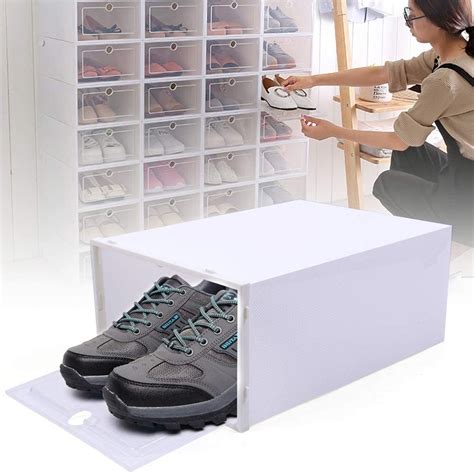 Wholesale 20 Pcs Shoe Storage Boxesclear Plastic Clamshell Shoebox Stackable Shoe Organizer