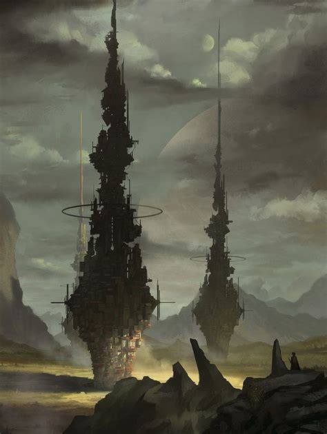 Towers By Yagaminoue On Deviantart Fantasy Landscape Fantasy Art