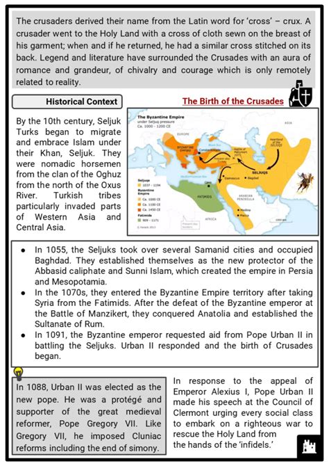 The Crusades Facts Worksheets And Summary Of 1st 2nd 3rd 4th And 5th