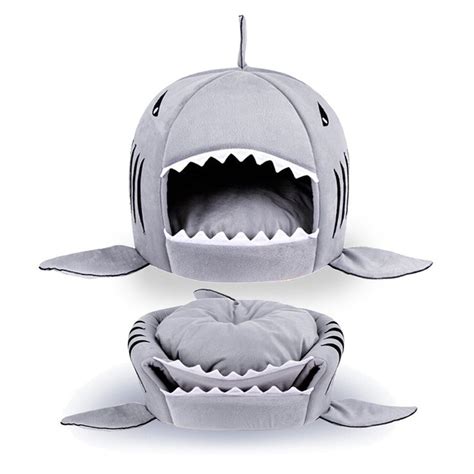 Shark Bed For Small Cat Dog Cave Bed Removable Cushionwaterproof Bottom