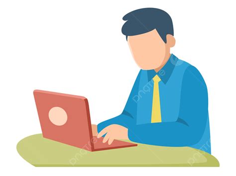 Man Working With A Laptop Vector Man Business Work Png And Vector