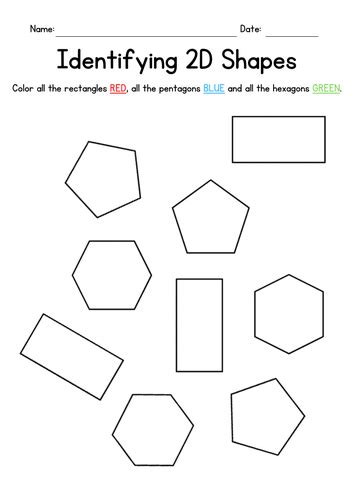 Coloring Identifying And Comparing 2d And 3d Shapes Geometry