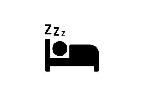 Sleep Vector Icon Man Sleeping On Bed Symbol Isolated