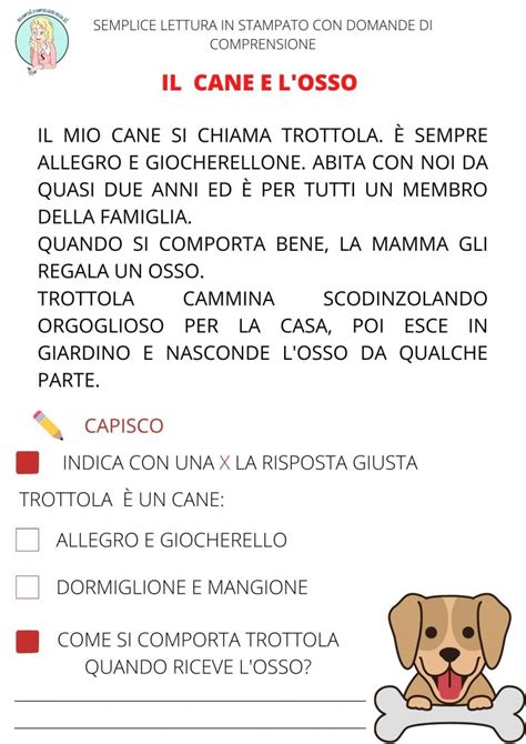 Letture In Stampato Maiuscolo Per Classe Prima Con Domande Di