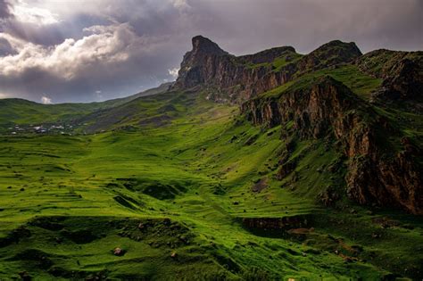 1368098 4k 5k Quba Azerbaijan Mountains Clouds Crag Rare