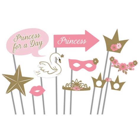 Photo Booth Kit Princess For A Day Paper Plastic 10 Pieces Amscan