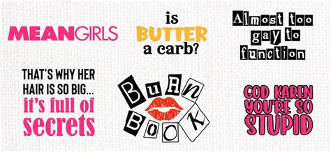 Mean Girls Svg Movie Quotes Png Eps Burn Book That S Etsy