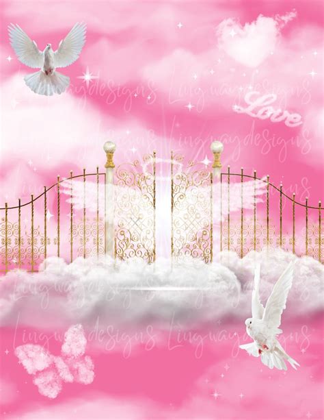 Pink Heavens Gate In Loving Memory Forever In Our Hearts Angel Wings