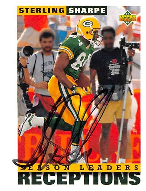 1993 collector's edge #81 sterling sharpe sn100000. Sterling Sharpe autographed football card (Green Bay Packers) 1993 Upper Deck #424 Receptions Leader