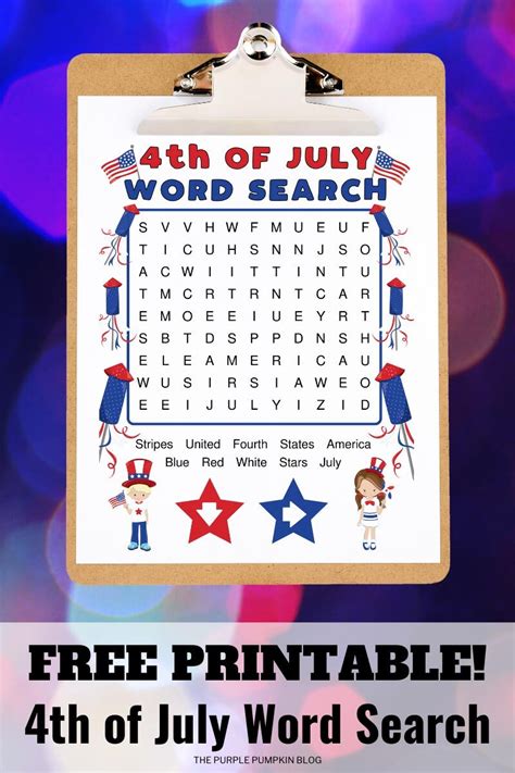 Free Printable 4th Of July Word Search Puzzles
